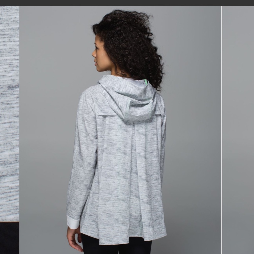 Lululemon Sun Showers Jacket Women‎ Sz 8 Gray Space Dye Hooded